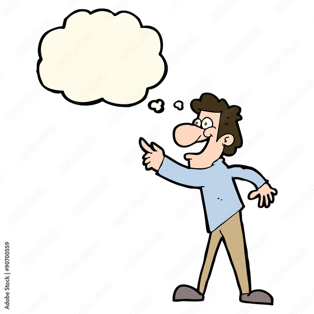 cartoon man pointing and laughing with thought bubble cartoon man pointing and laughing with thought bubble