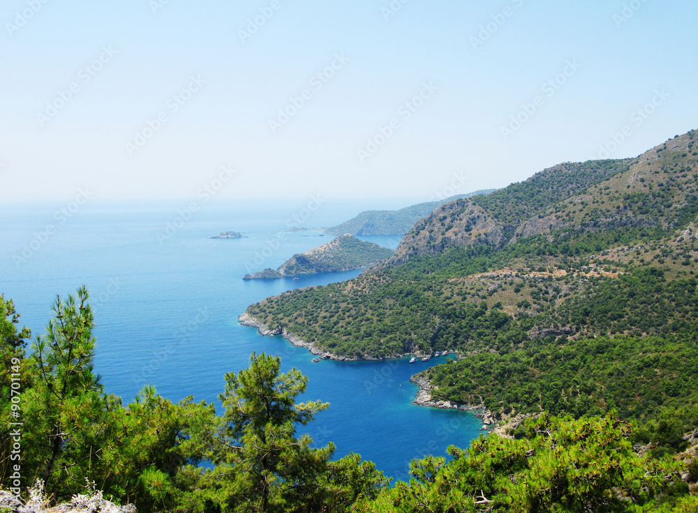 coastline landscape of mediterranean sea turkey