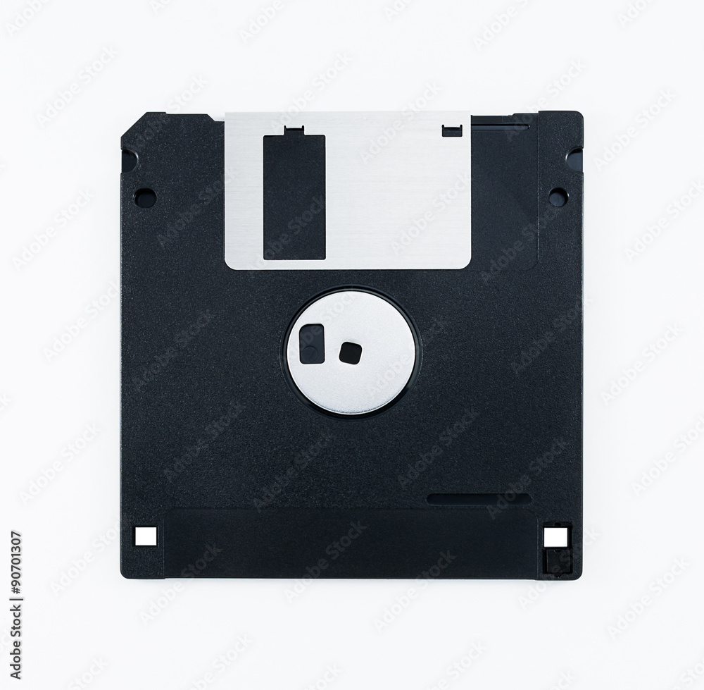 Black Floppy Disk Isolated on White Background Black Floppy Disk Isolated on White Background