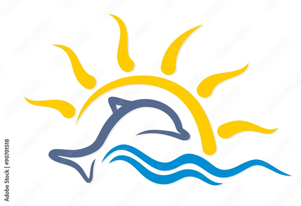 Fototapeta premium Logo with a dolphin.