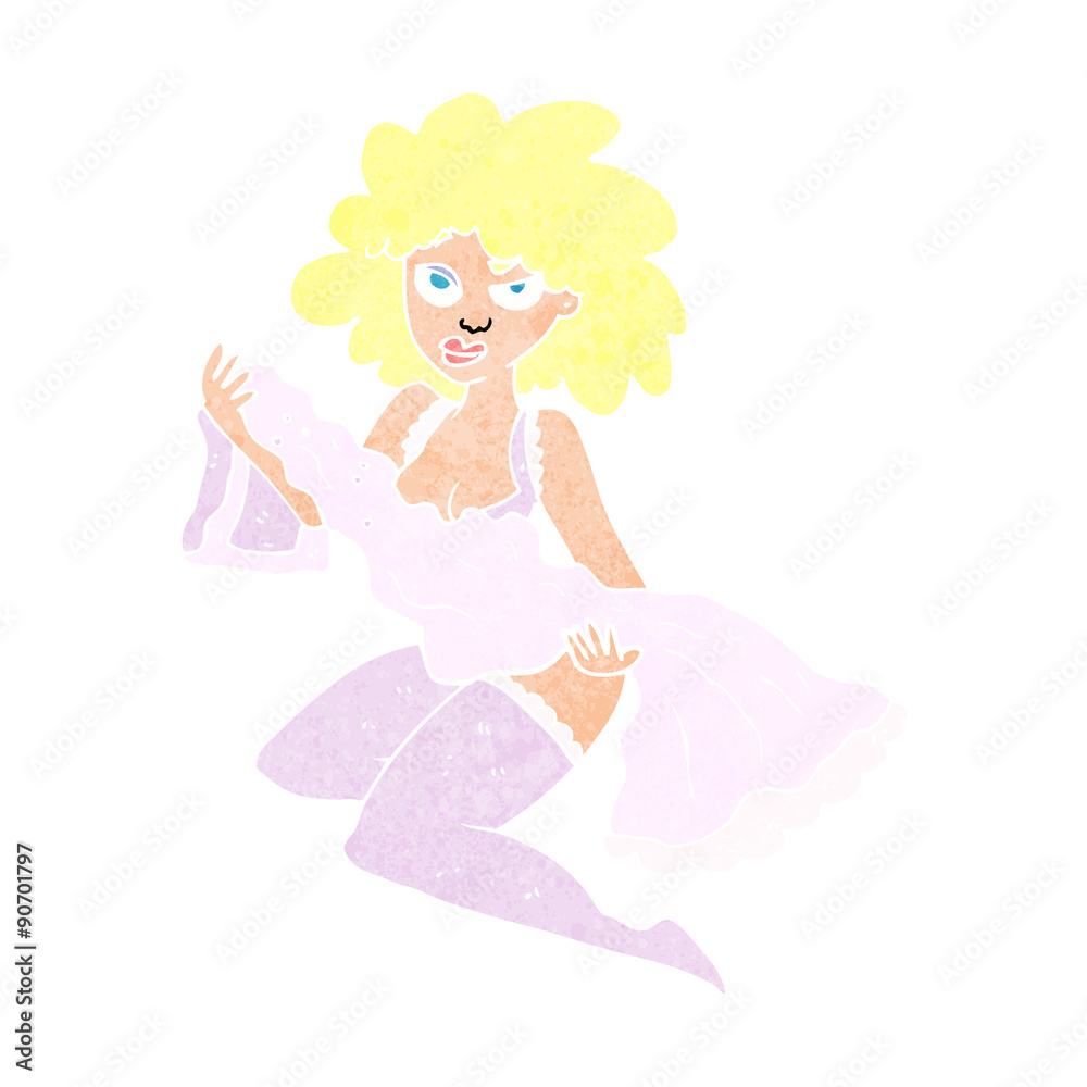 cartoon woman changing