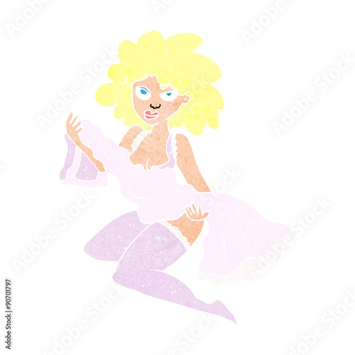 cartoon woman changing