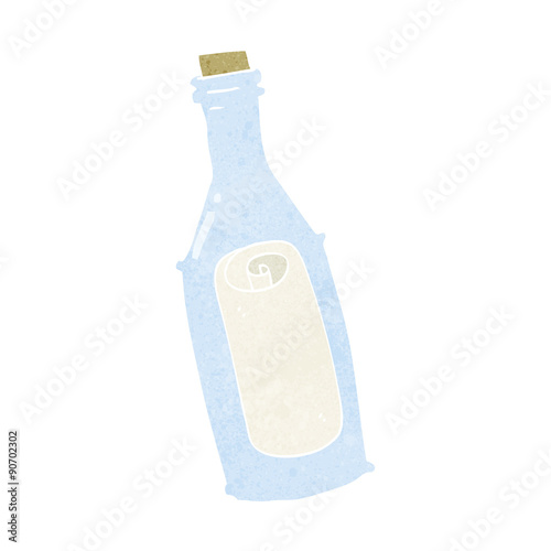 cartoon message in bottle