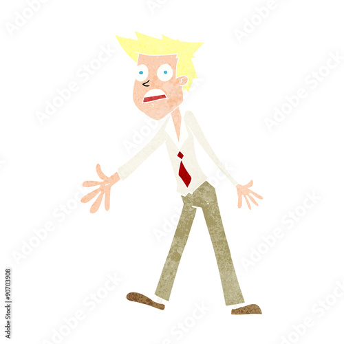 cartoon stressed man