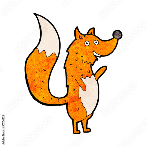 cartoon waving fox