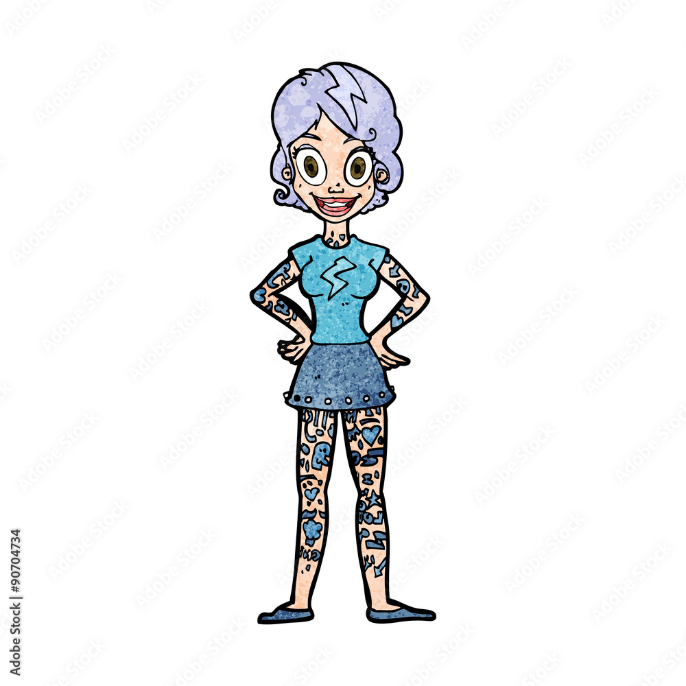 cartoon woman with heavy tattoos cartoon woman with heavy tattoos