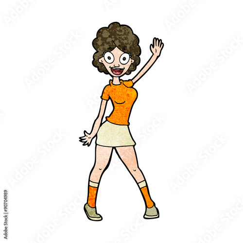 cartoon woman dancing