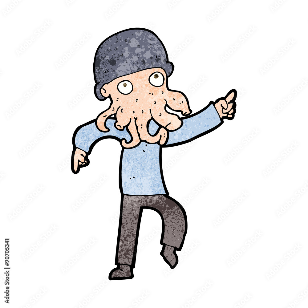 Obraz premium cartoon alien man dancing