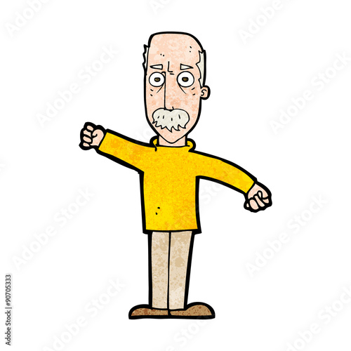 cartoon angry old man