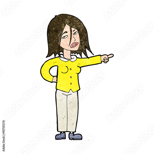 cartoon woman pointing
