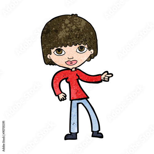cartoon woman pointing