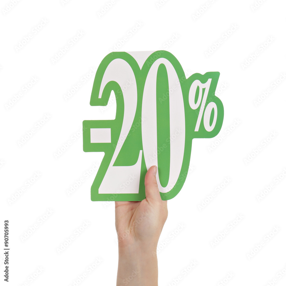 femme tenant écriteau soldes 20 pour-cents femme tenant écriteau soldes 20 pour-cents