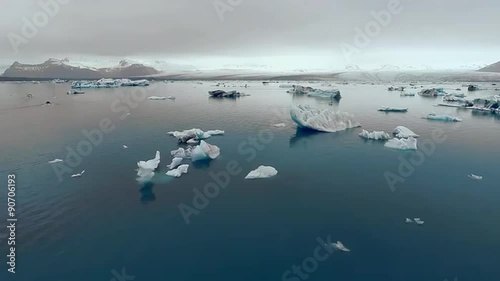 AERIAL VIEW  GLACIER ICEBERGS