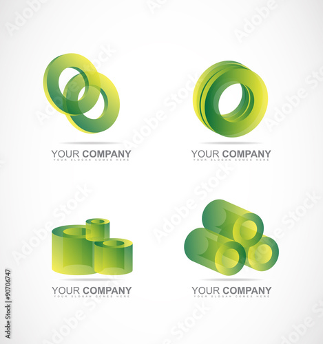 Circle cylinder tube icon logo