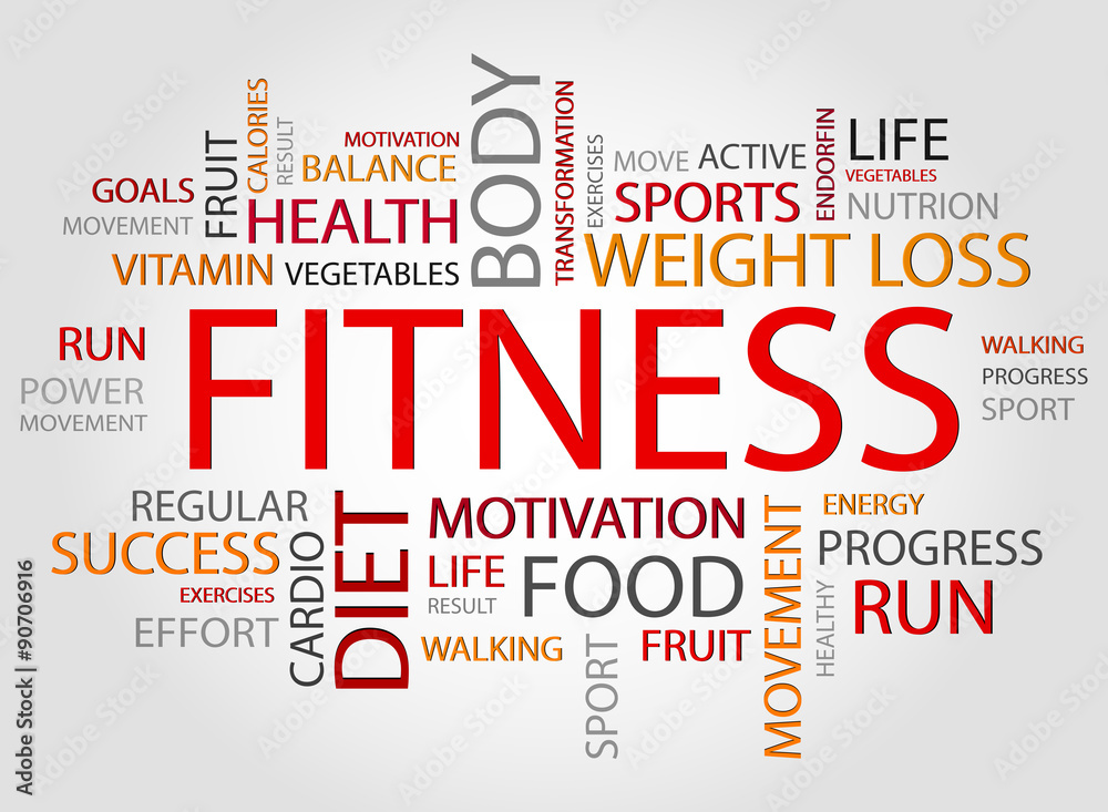 Fitness words concept, Health,Sport, Medical and Fitness concept Stock  Vector | Adobe Stock