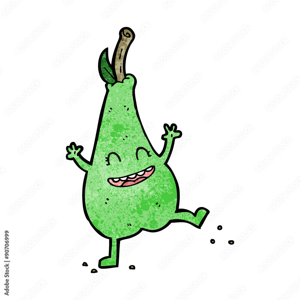 Obraz premium cartoon happy dancing pear