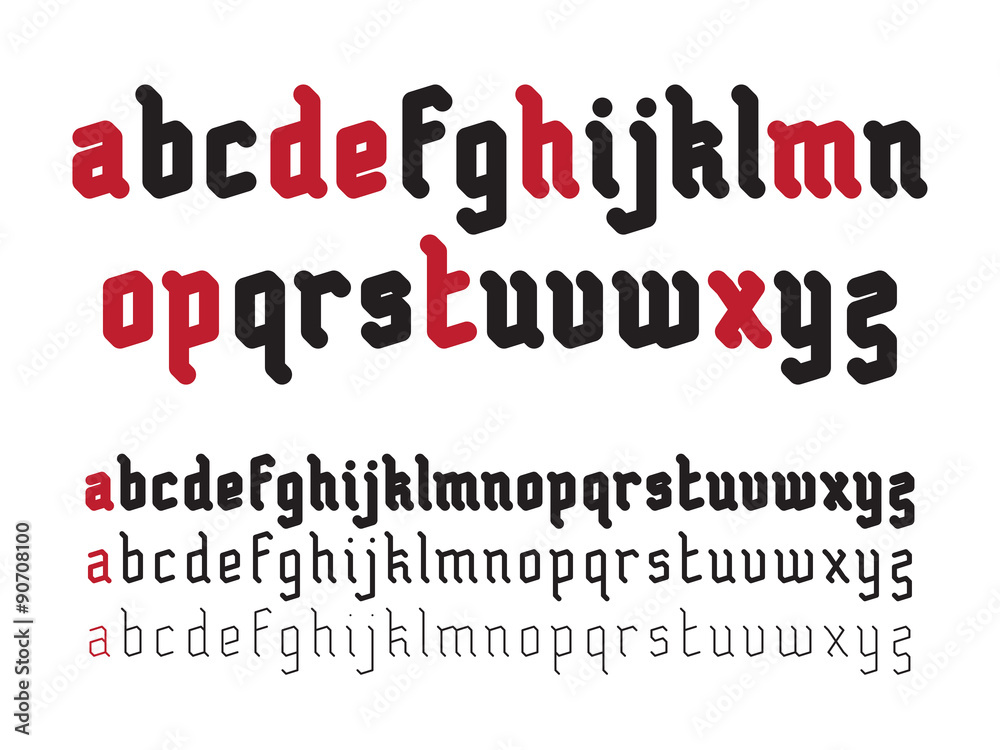 Fototapeta premium Fat Rounded Line Gothic Font
