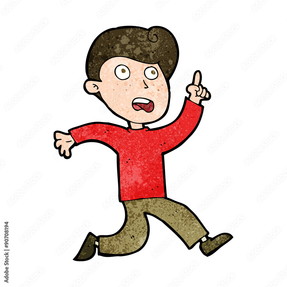 cartoon boy panicking