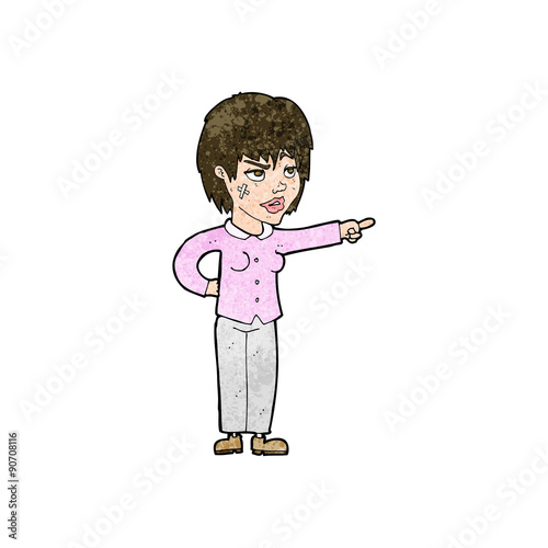 cartoon woman pointing