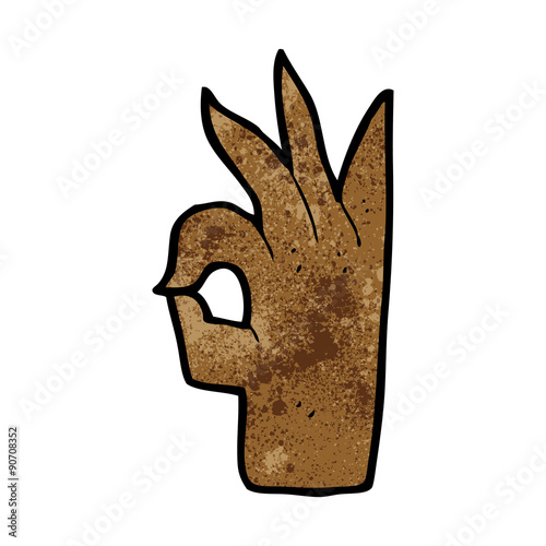 cartoon okay hand gesture