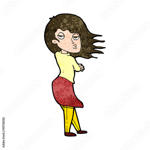 cartoon woman making photo face
