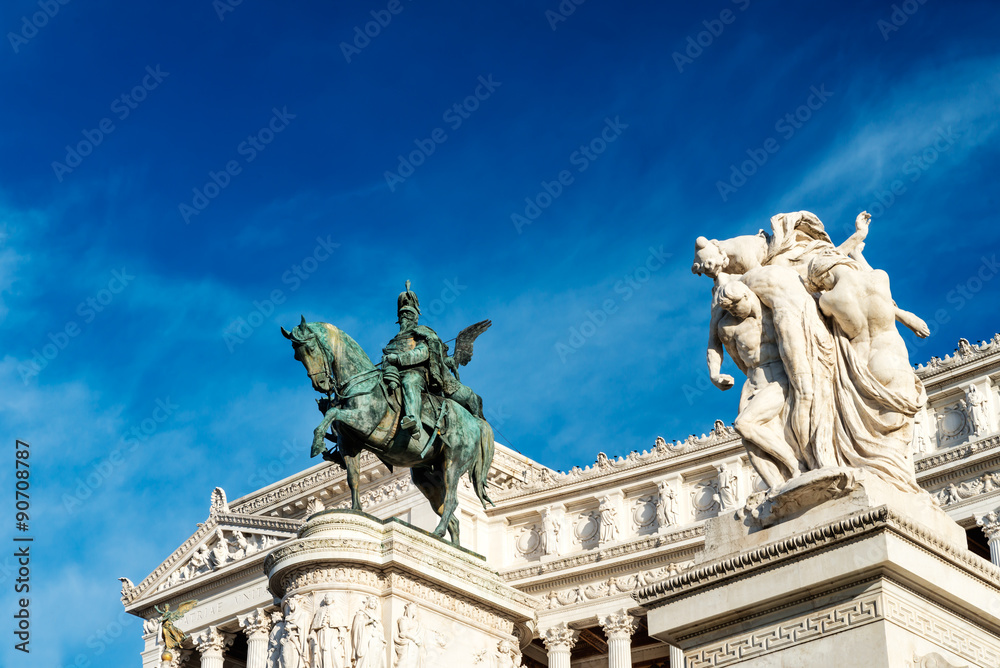 National Monument to Victor Emmanuel II or Altare della Patria  built in honour of Victor Emmanuel in Rome, Italy.