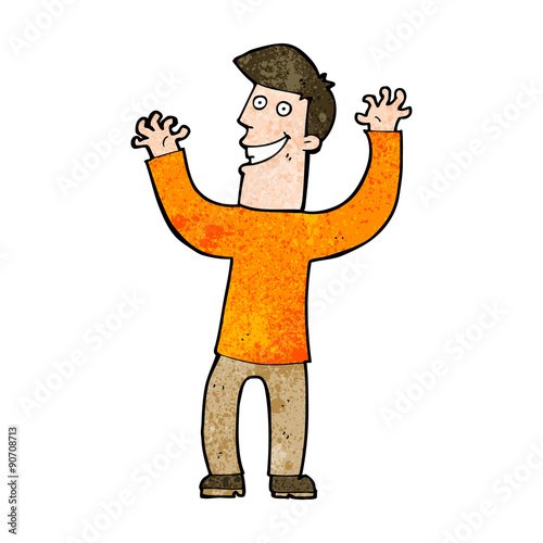 cartoon excited man
