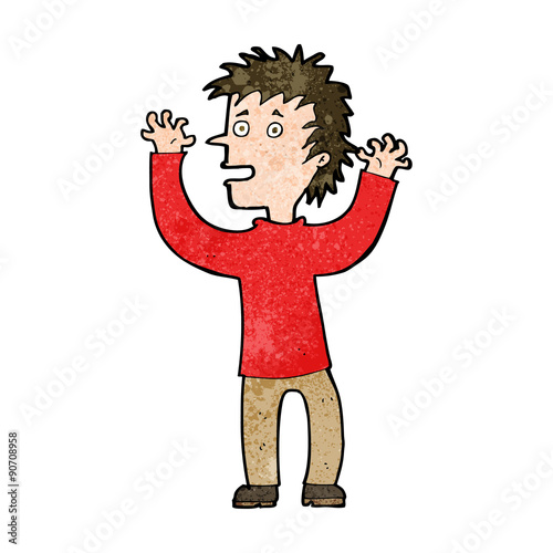 cartoon excited boy