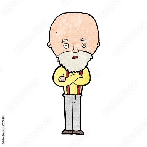 cartoon worried old man