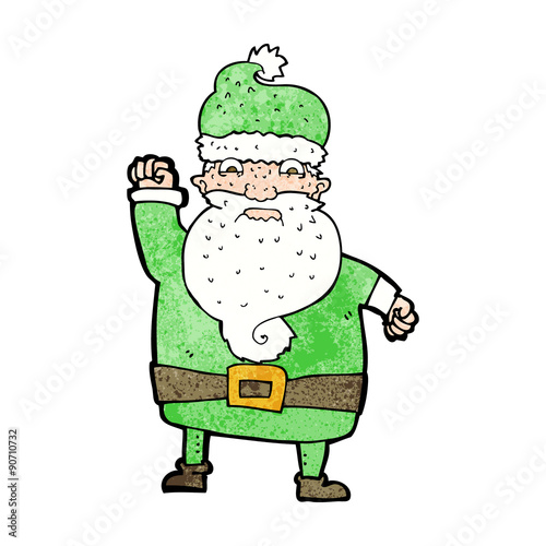 cartoon angry santa claus