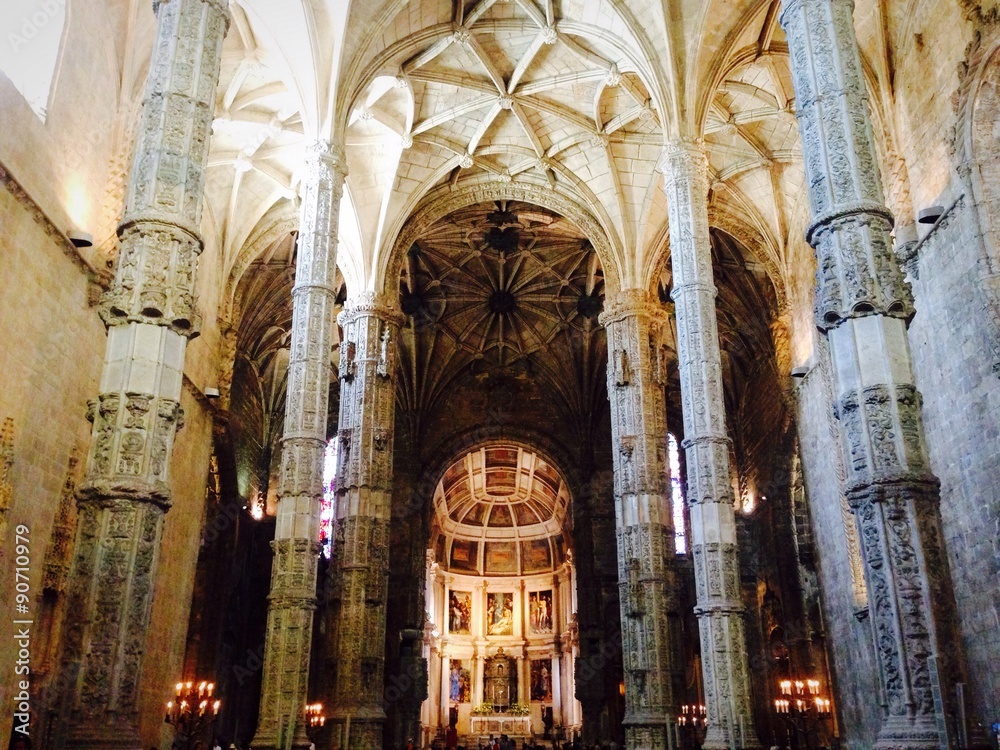 gothic style church Jeronemos, Lisbon, Portugal