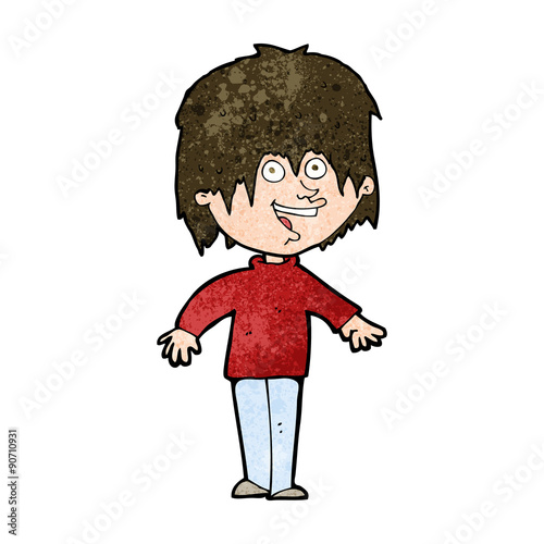 cartoon excited man