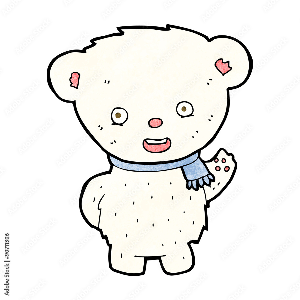 Obraz premium cartoon polar bear waving