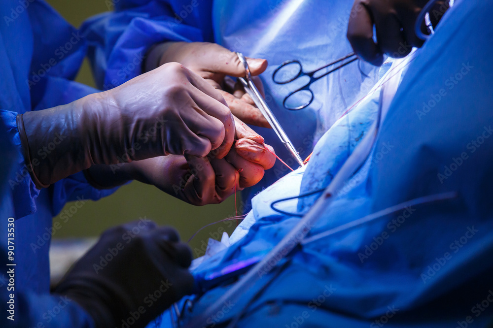 Stitching after a complex and bloody surgery