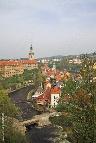 Wallpaper Mural Bell Tower and palace buildings in Cesky Krumlov, Czech Republic Torontodigital.ca