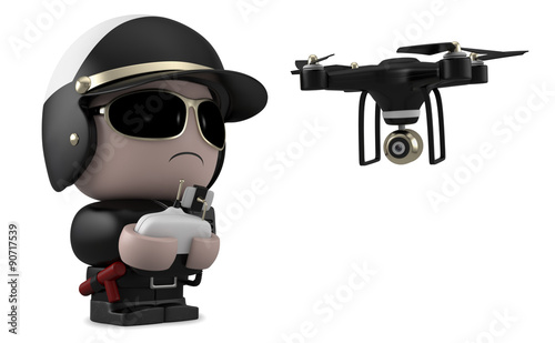 Policeman with drone.