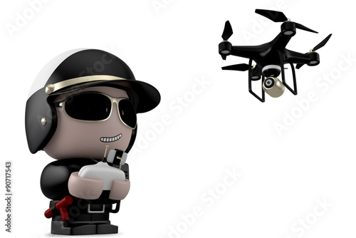 Policeman with drone.