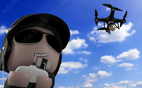 Policeman with drone.