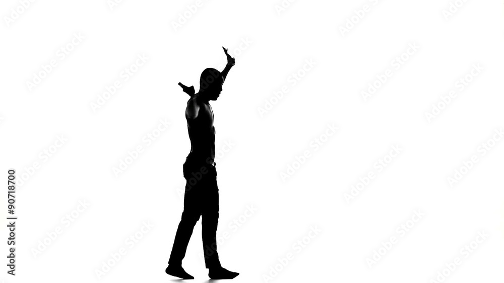 Afro american man dancer dancing latina dance on white