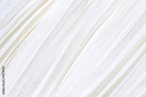 Background of white pleated fabric