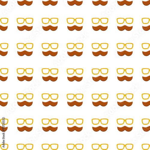 Mustache and Glasses seamless pattern. Vector