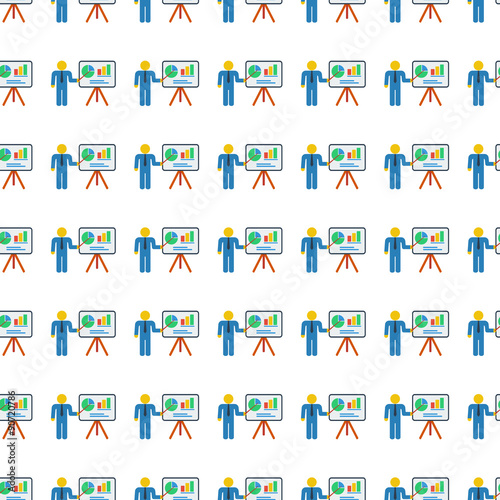 man with graphs seamless pattern. Vector