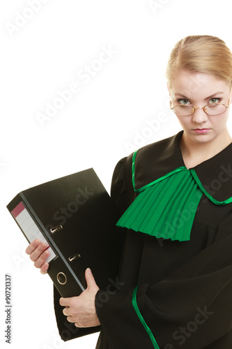 woman lawyer with file folder or dossier