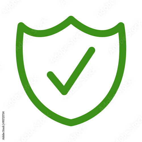 Security shield confirmation check line icon for apps and websites