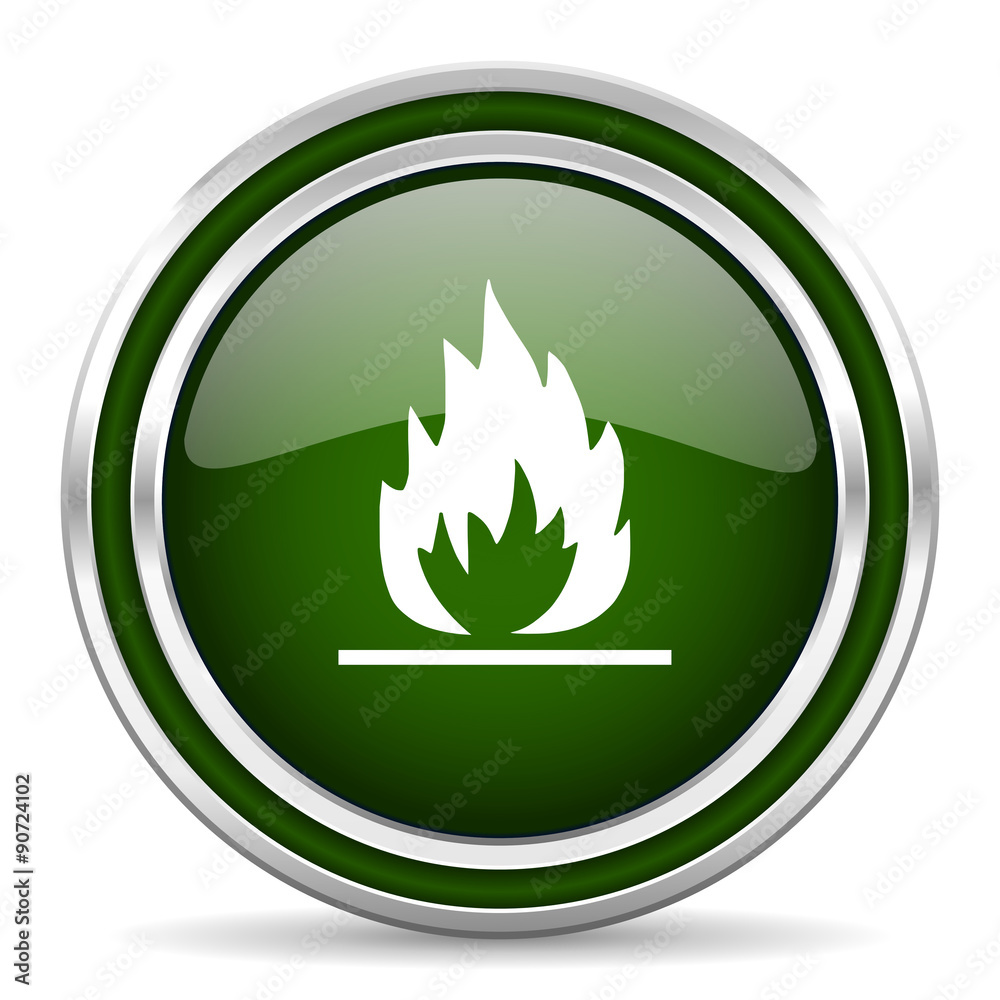 flame green glossy web icon flame green glossy web icon