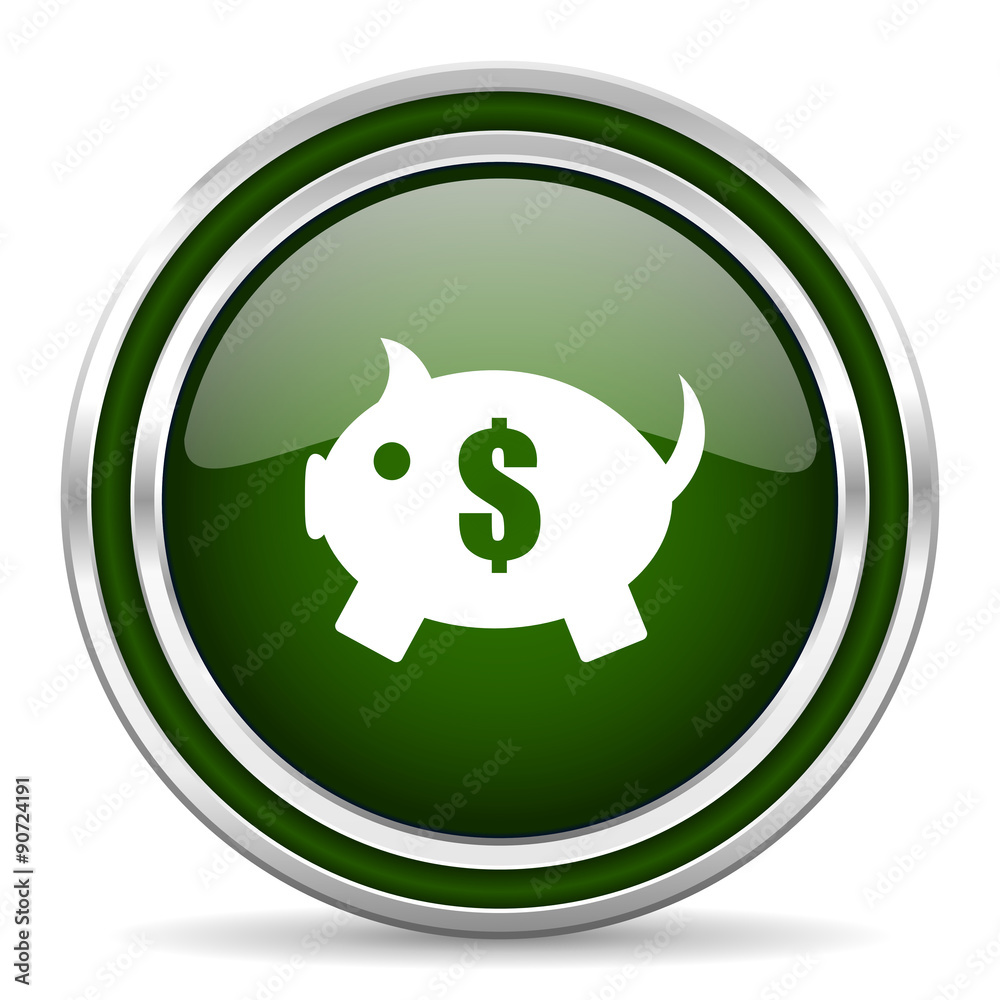 piggy bank green glossy web icon piggy bank green glossy web icon