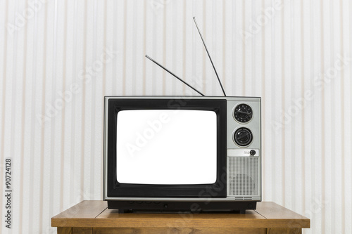 Old Television On Wood Tabl...