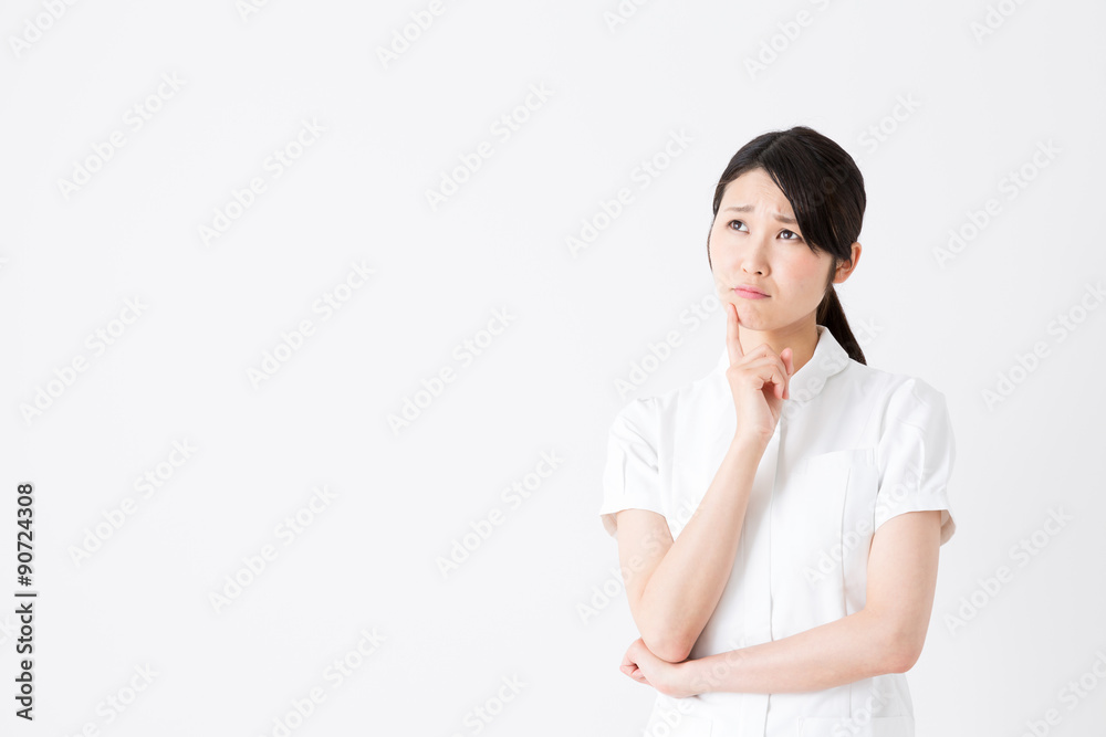 young asian nurse on white background young asian nurse on white background