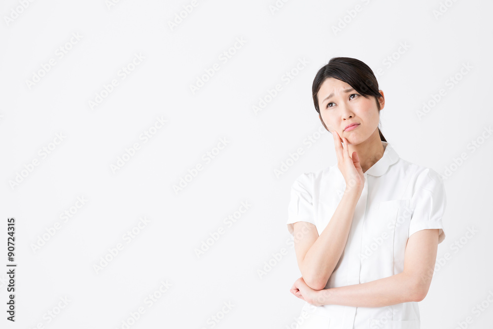 young asian nurse on white background young asian nurse on white background