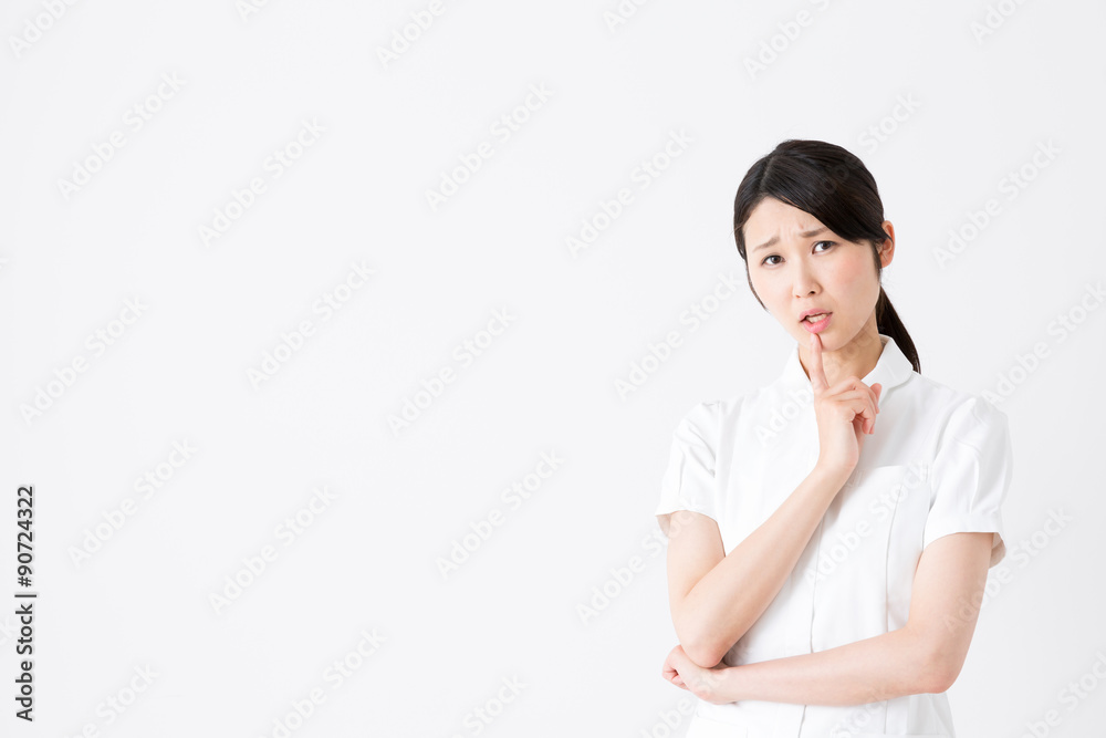 young asian nurse on white background young asian nurse on white background